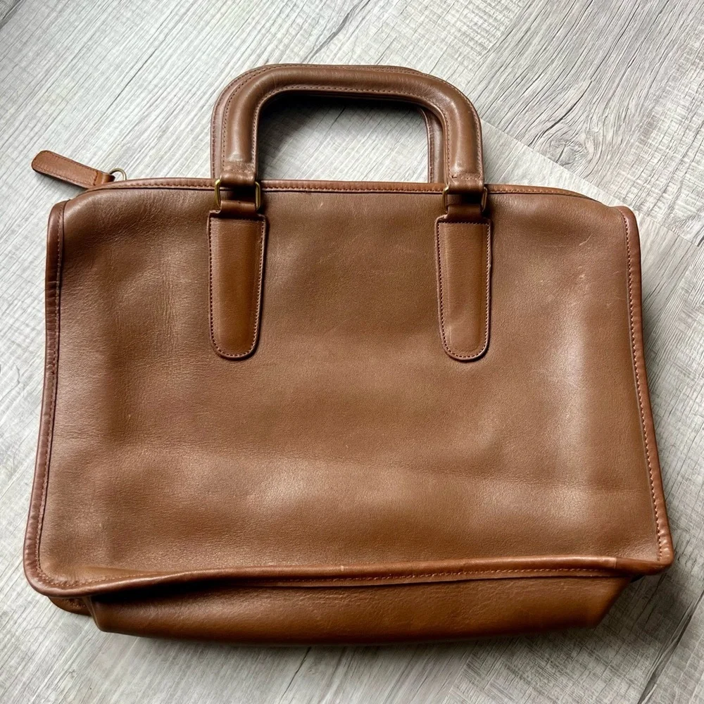 Coach Vintage Slim Satchel Leather Handbag Bonnie Cashin 1970s 1980s Made in NYC
